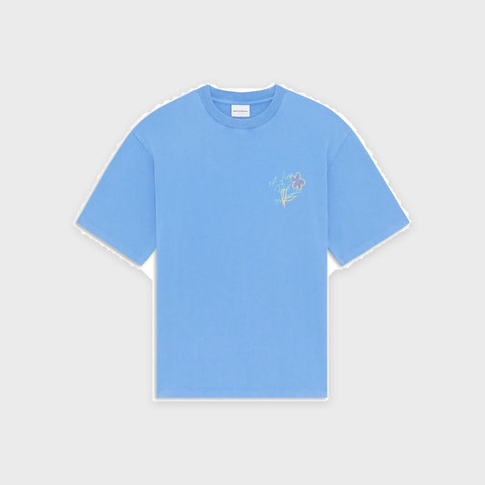 Sketch Slogan T-shirt-Light Blue - Pop Up Concepts