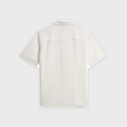 Didcot Shirt-Ecru-Double-Weave Seersucker - Pop Up Concepts