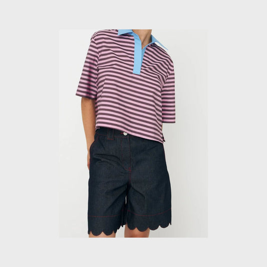Scallop Short-Raw Denim