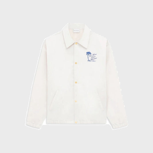 Palm Tree Slogan Jacket-Offwhite - Pop Up Concepts