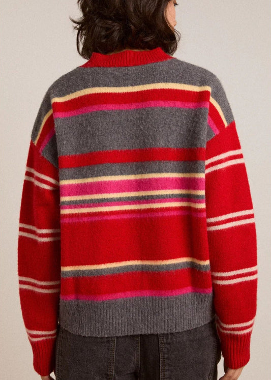 Merino Wool Jumper-Pink/Red Stripe - Pop Up Concepts