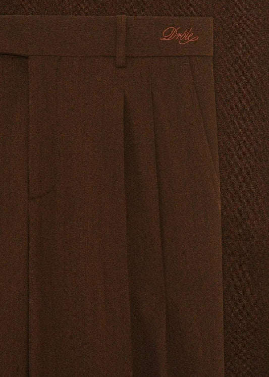 Twill wool golf Pant-Brown