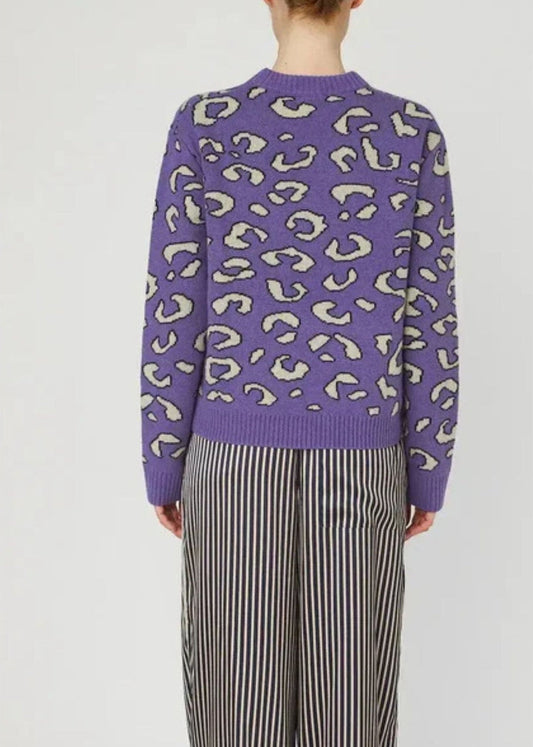 Animal Jacquard Sweater-Monster Purple - Pop Up Concepts