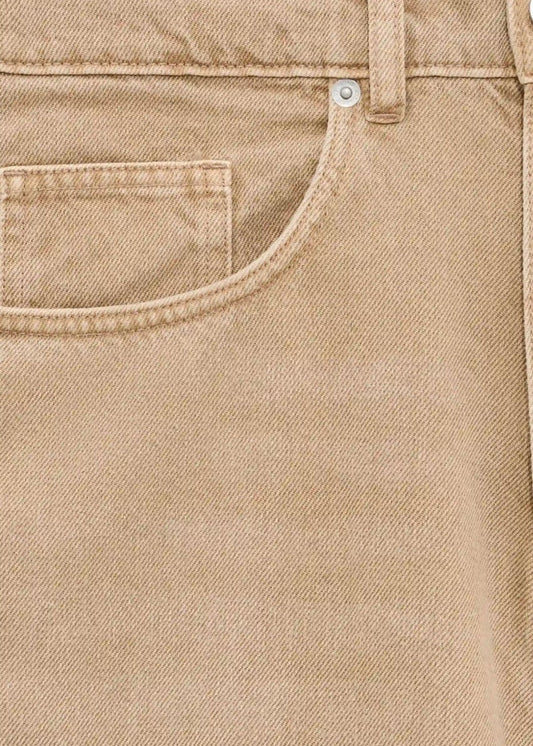 Five-Pocket Baggy Jeans Pant-Beige