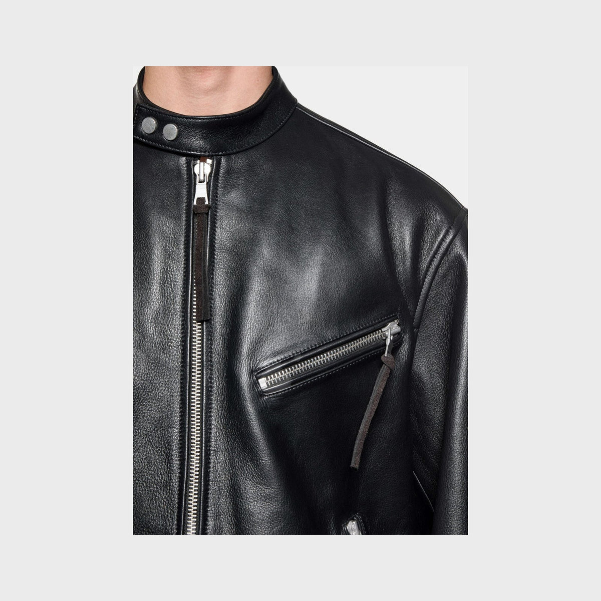 Racer Leather Jacket-Black - Pop Up Concepts