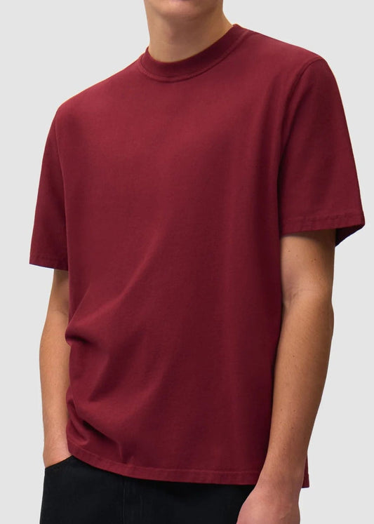 Faded Back Print T-shirt- Bordeaux - Pop Up Concepts