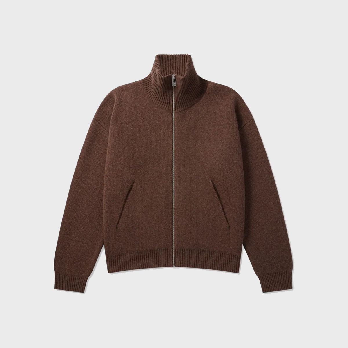 Core Zip-Up Sweater-Dark Brown - Pop Up Concepts