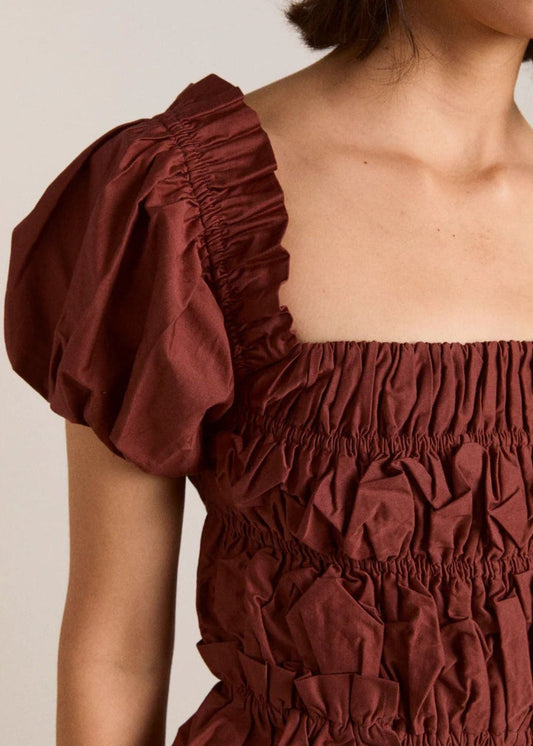 Lyza Blouse-Brick - Pop Up Concepts