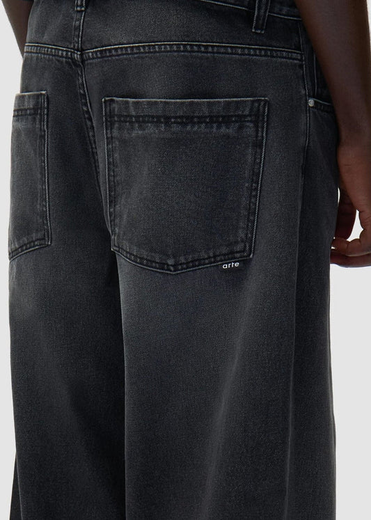 Fade Wash Baggy Pants-Black - Pop Up Concepts