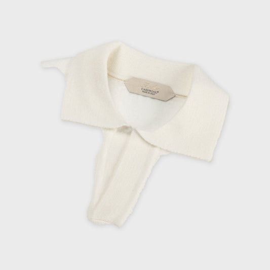 Extrafine Merino Buttonless Polo-Ivory - Pop Up Concepts