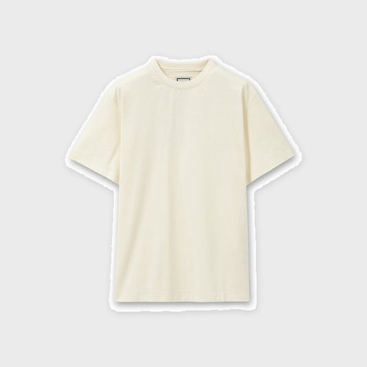 Embroidered Logo T-shirt-Ivory - Pop Up Concepts