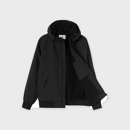 Hooded Sail Jacket-Black-White - Pop Up Concepts