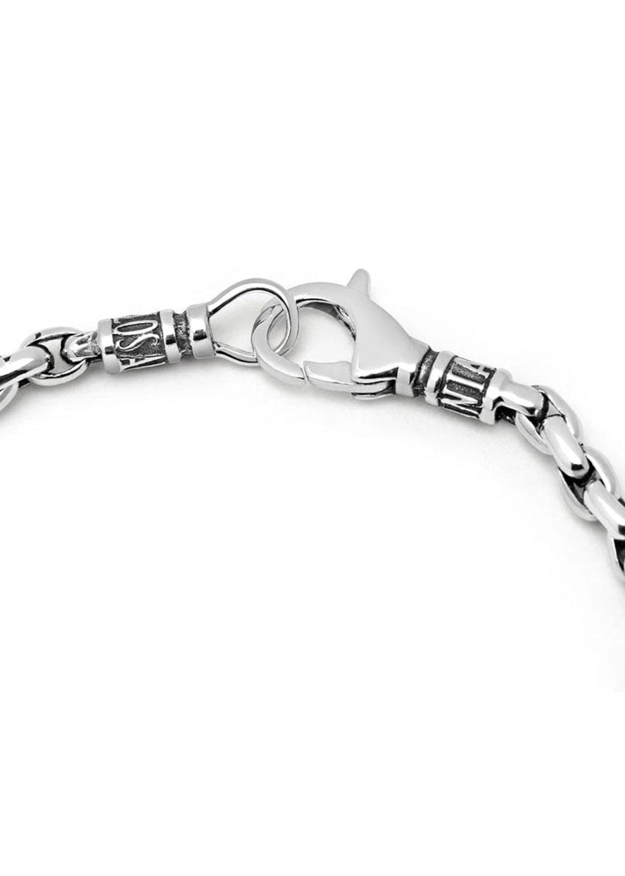 Sterling Silver 4mm Round Link Chain Bracelet - Pop Up Concepts