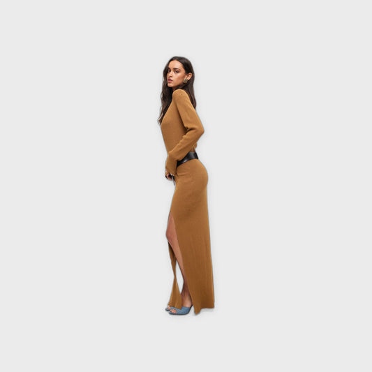 Opulence Maxi Camel Dress - Pop Up Concepts
