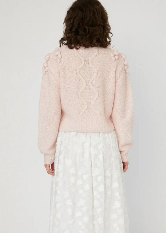 Cable Knit with bobbles - Pale Pink - Pop Up Concepts