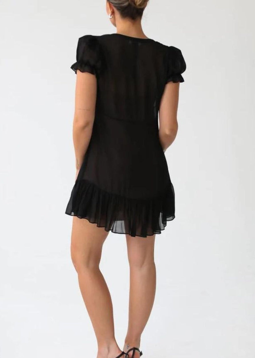 Duchess Mini Dress-Black - Pop Up Concepts
