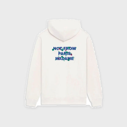 Embroidered Vine Slogan Hoodie-Offwhite