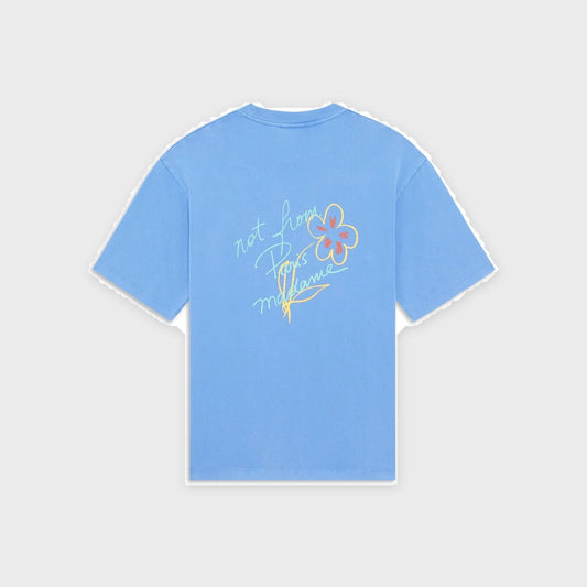 Sketch Slogan T-shirt-Light Blue - Pop Up Concepts