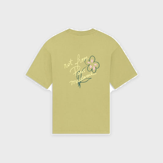 Sketch Slogan T-shirt-Light Khaki