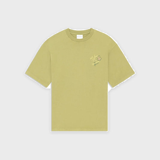 Sketch Slogan T-shirt-Light Khaki