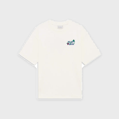 Embroidered Vine Slogan T-shirt-Offwhite