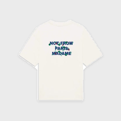 Embroidered Vine Slogan T-shirt-Offwhite