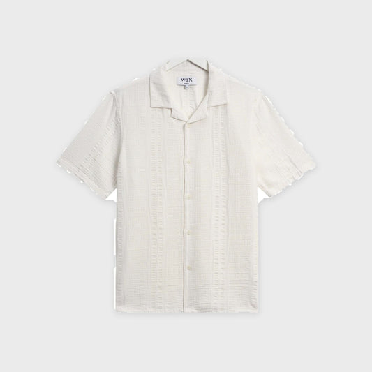 Didcot Shirt-Ecru-Double-Weave Seersucker - Pop Up Concepts