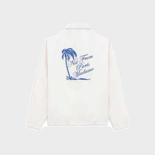 Palm Tree Slogan Jacket-Offwhite - Pop Up Concepts