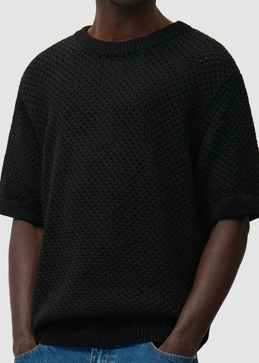 Crochet T-shirt-Black - Pop Up Concepts