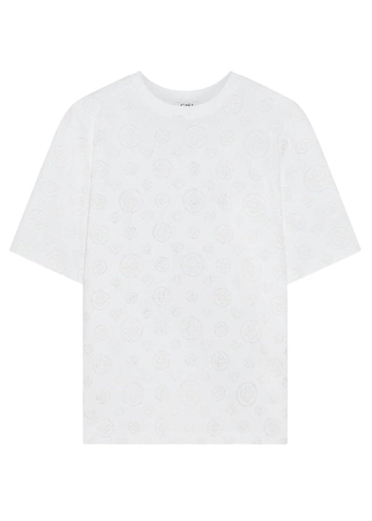 Applique Monogram Oversized T-Shirt-White