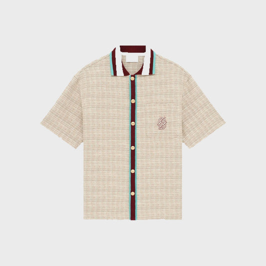Mirror D Tweed Shirt-Dark Sand - Pop Up Concepts
