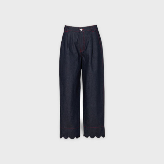 Scallop Pant-Row Denim