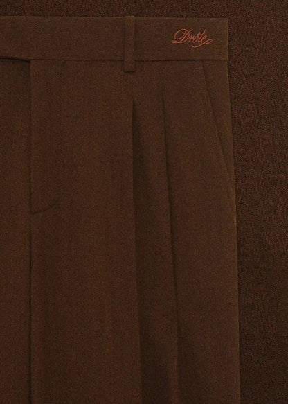 Twill wool golf Pant-Brown