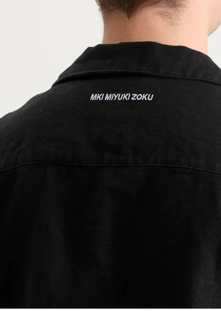 Linen Vacation Shirt-Black - Pop Up Concepts