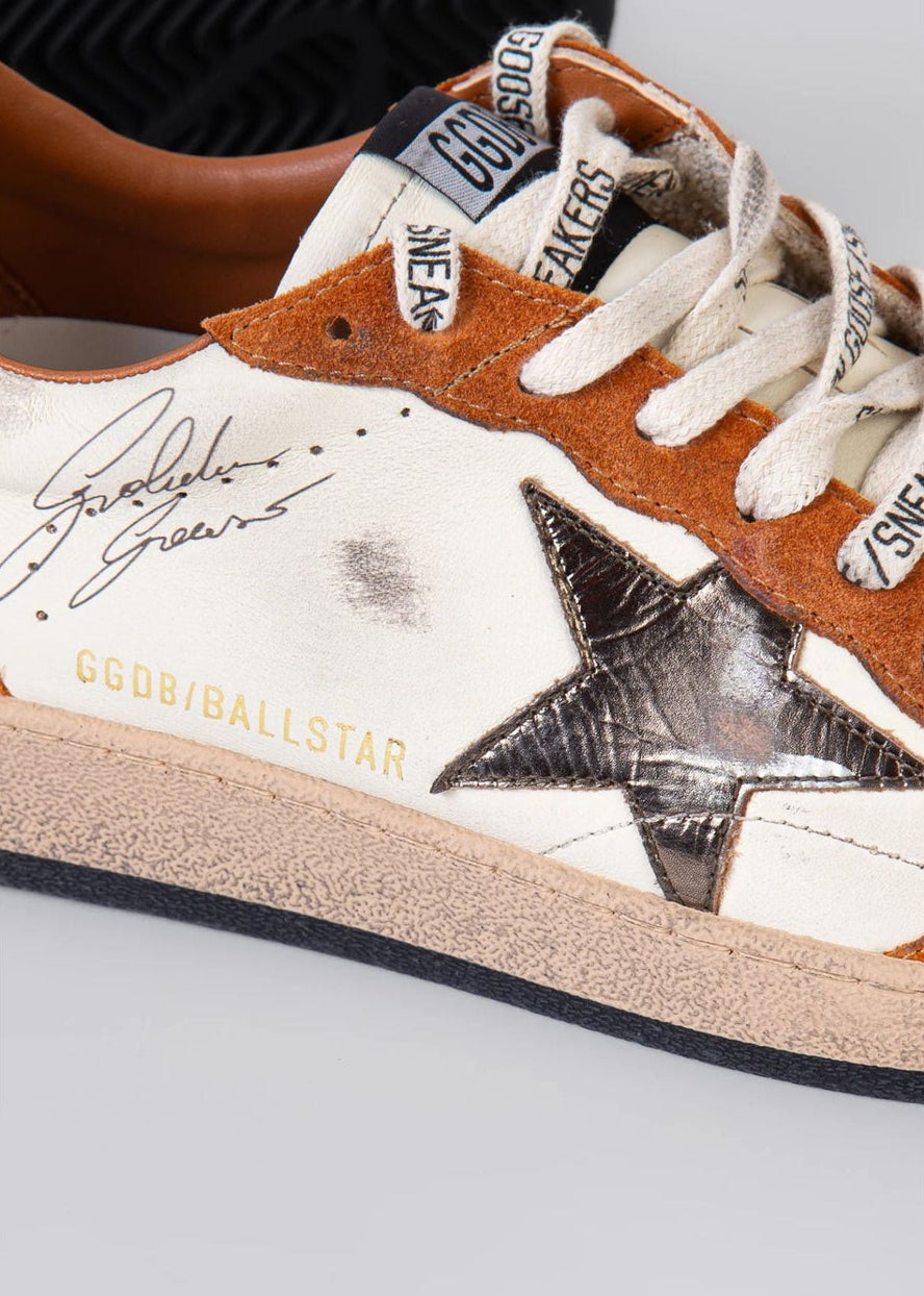 Ballstar Nappa Upper Sneaker-White/Brown - Pop Up Concepts
