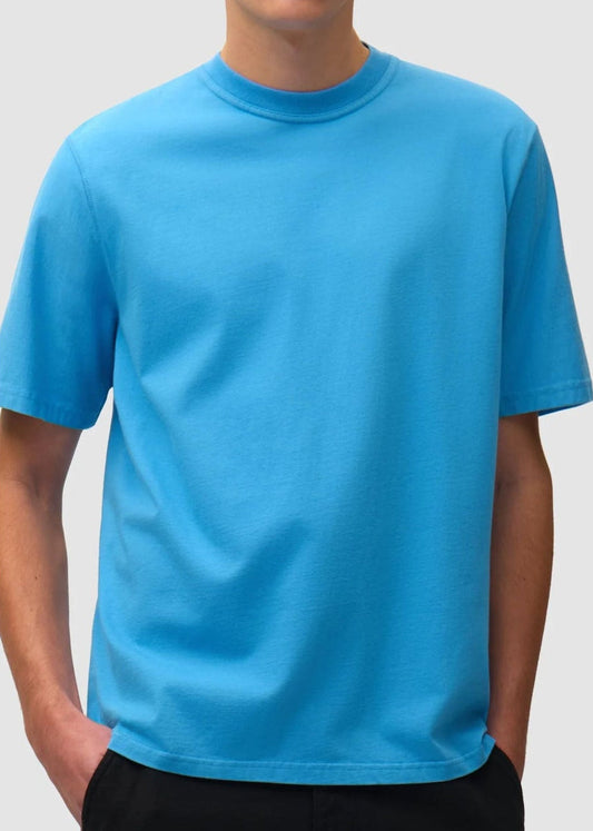Blurry Back Print T-Shirt-Blue - Pop Up Concepts