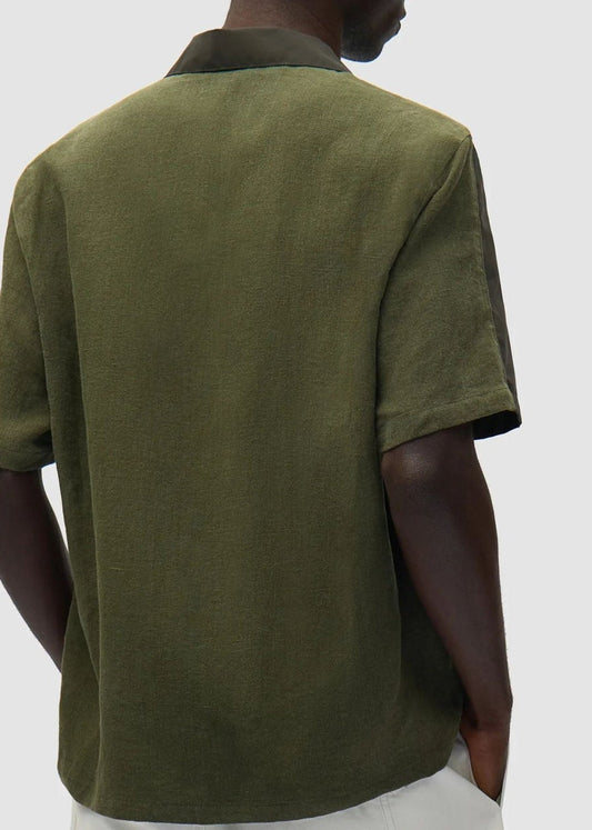 Nylon Linen Shirt-Green - Pop Up Concepts