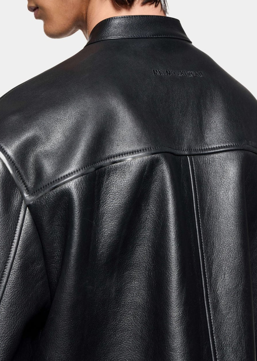 Racer Leather Jacket-Black - Pop Up Concepts