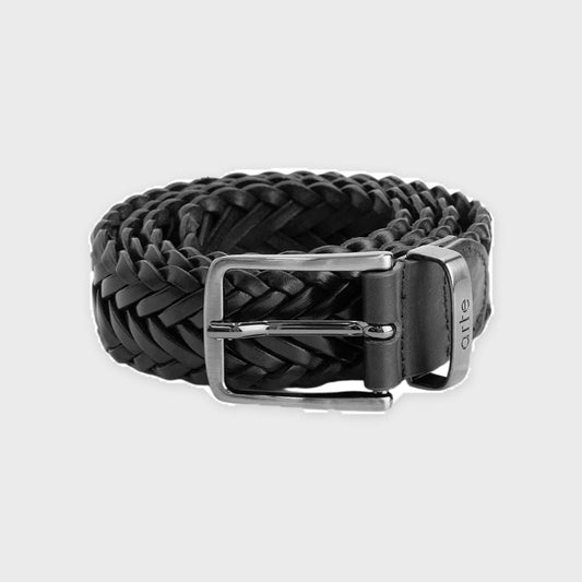 Braided Leather Belt-Black - Pop Up Concepts
