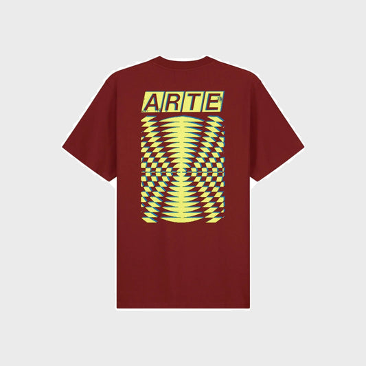 Abstract Back Print T-shirt-Bordeaux - Pop Up Concepts