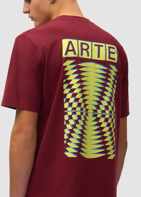 Abstract Back Print T-shirt-Bordeaux - Pop Up Concepts