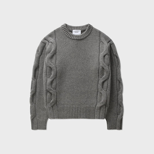 Beam Cable-Knit Sweater-Grey - Pop Up Concepts