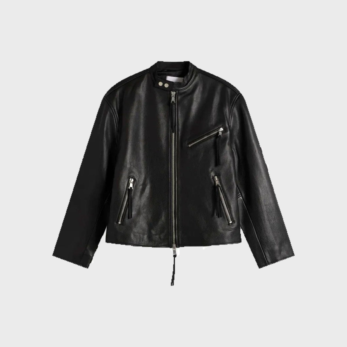 Racer Leather Jacket-Black - Pop Up Concepts
