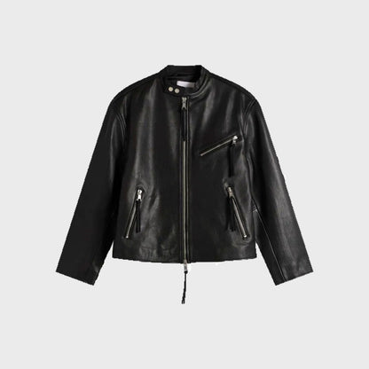 Racer Leather Jacket-Black - Pop Up Concepts