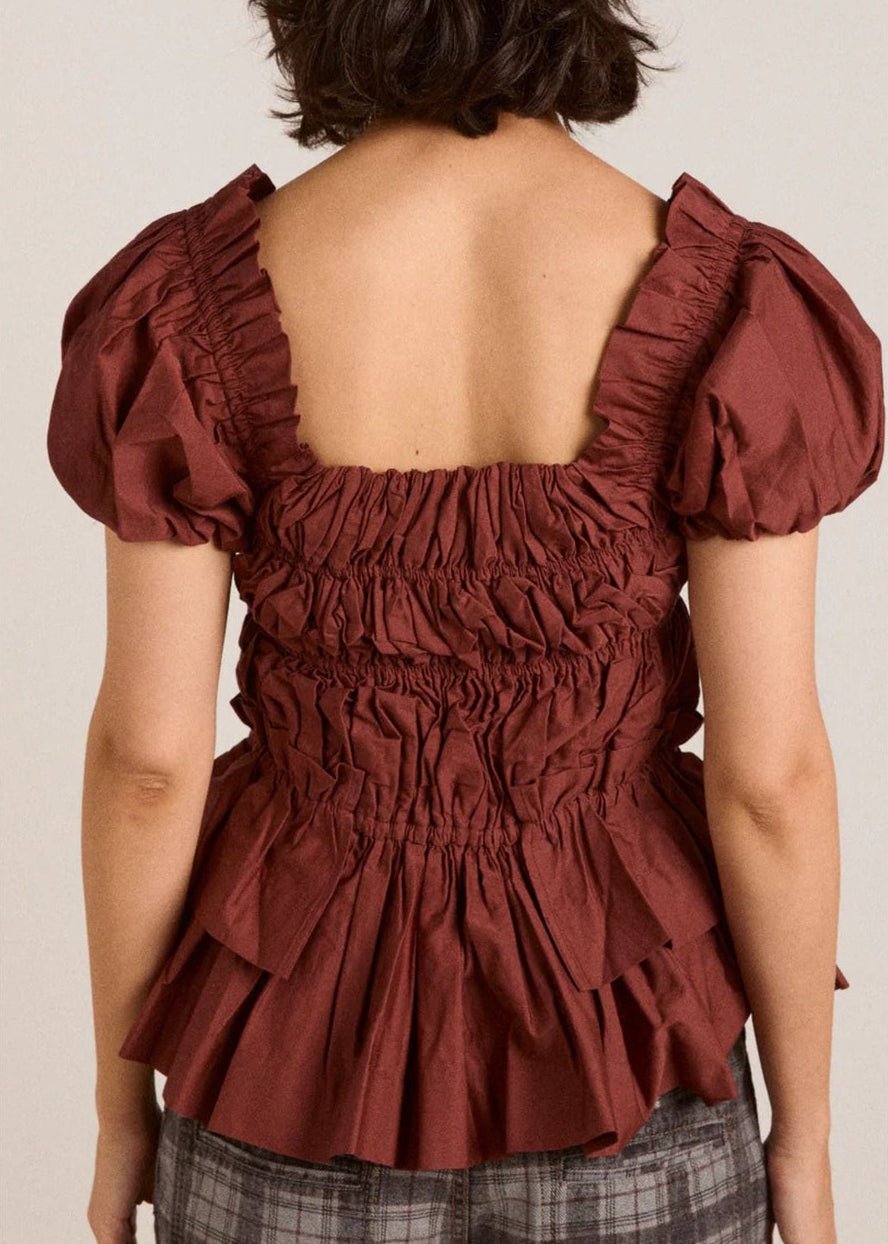 Lyza Blouse-Brick - Pop Up Concepts