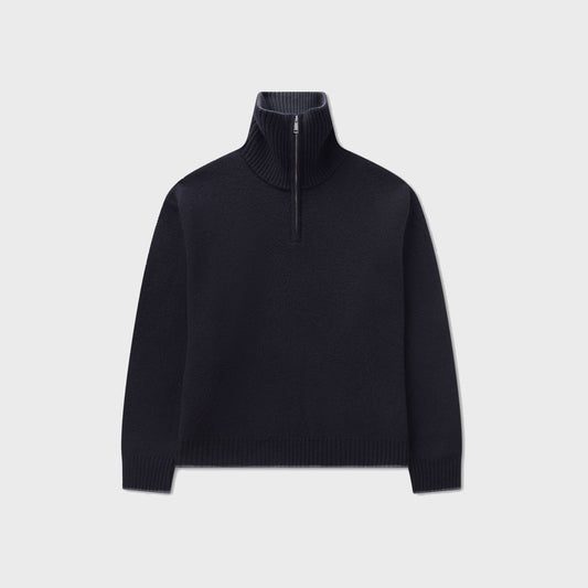 Trace Half Zip Sweater-Black/Dark Grey - Pop Up Concepts