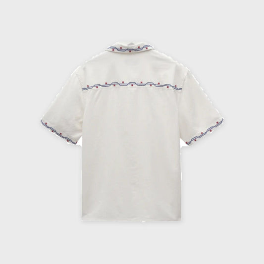 Didcot Shirt-Ecru-Cross-Stitch Border - Pop Up Concepts