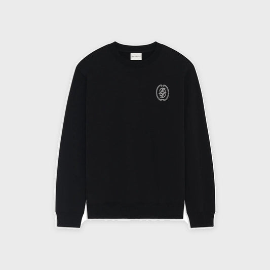 Embroidered Mirror Sweatshirt-Black