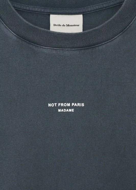 Classic Faded Slogan T-shirt-Grey