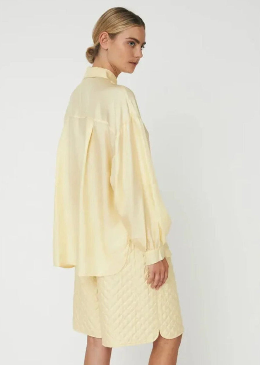 Silk Shirt with Bow-Soft Yellow
